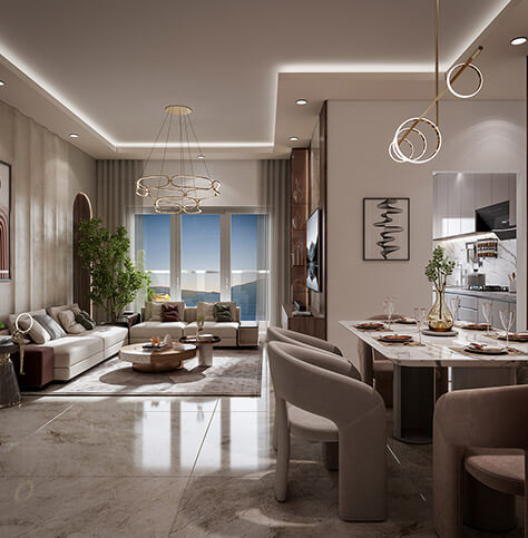 Large Living Room With Dining Area